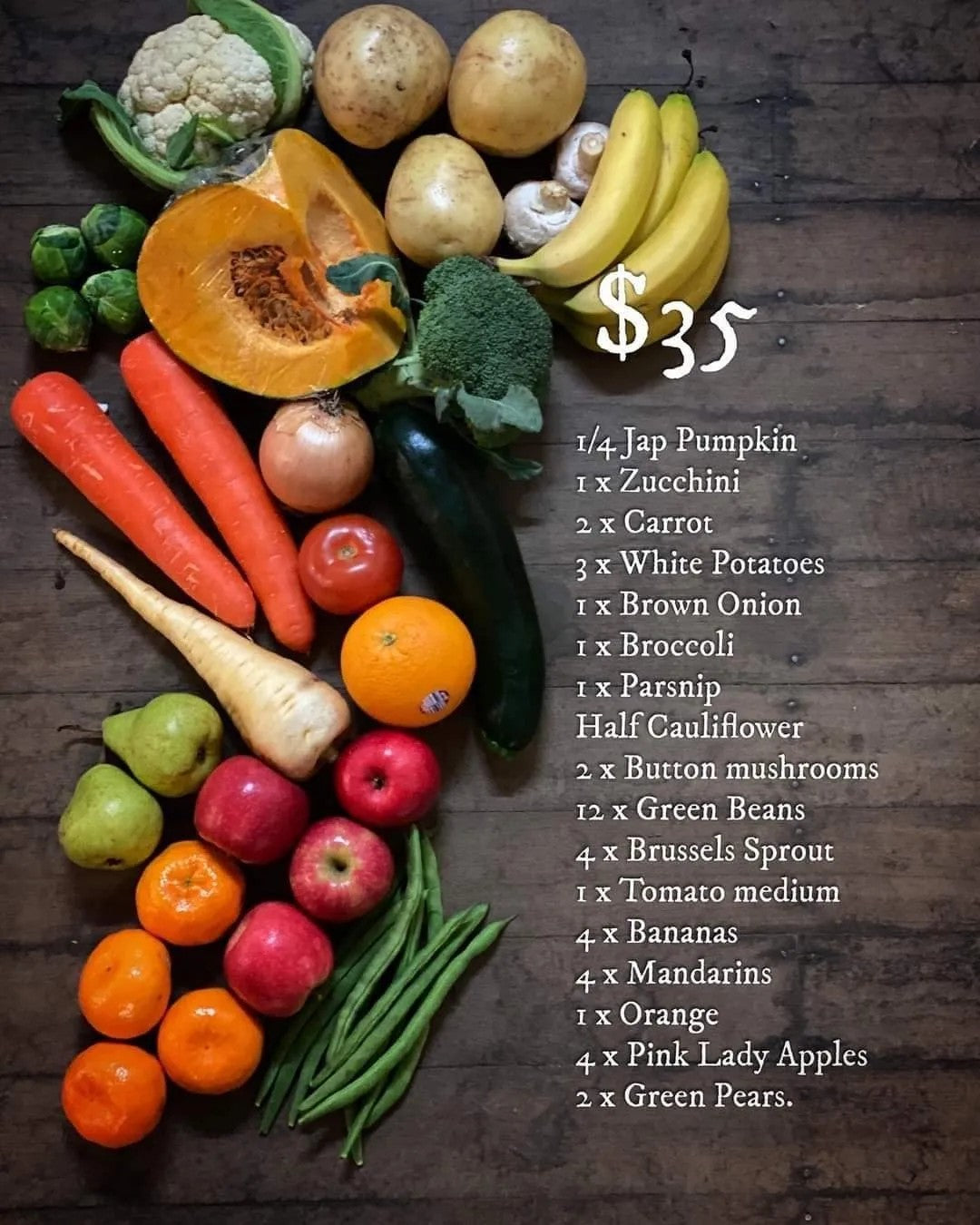 Fruit & Vegetable Box: $35 AUD