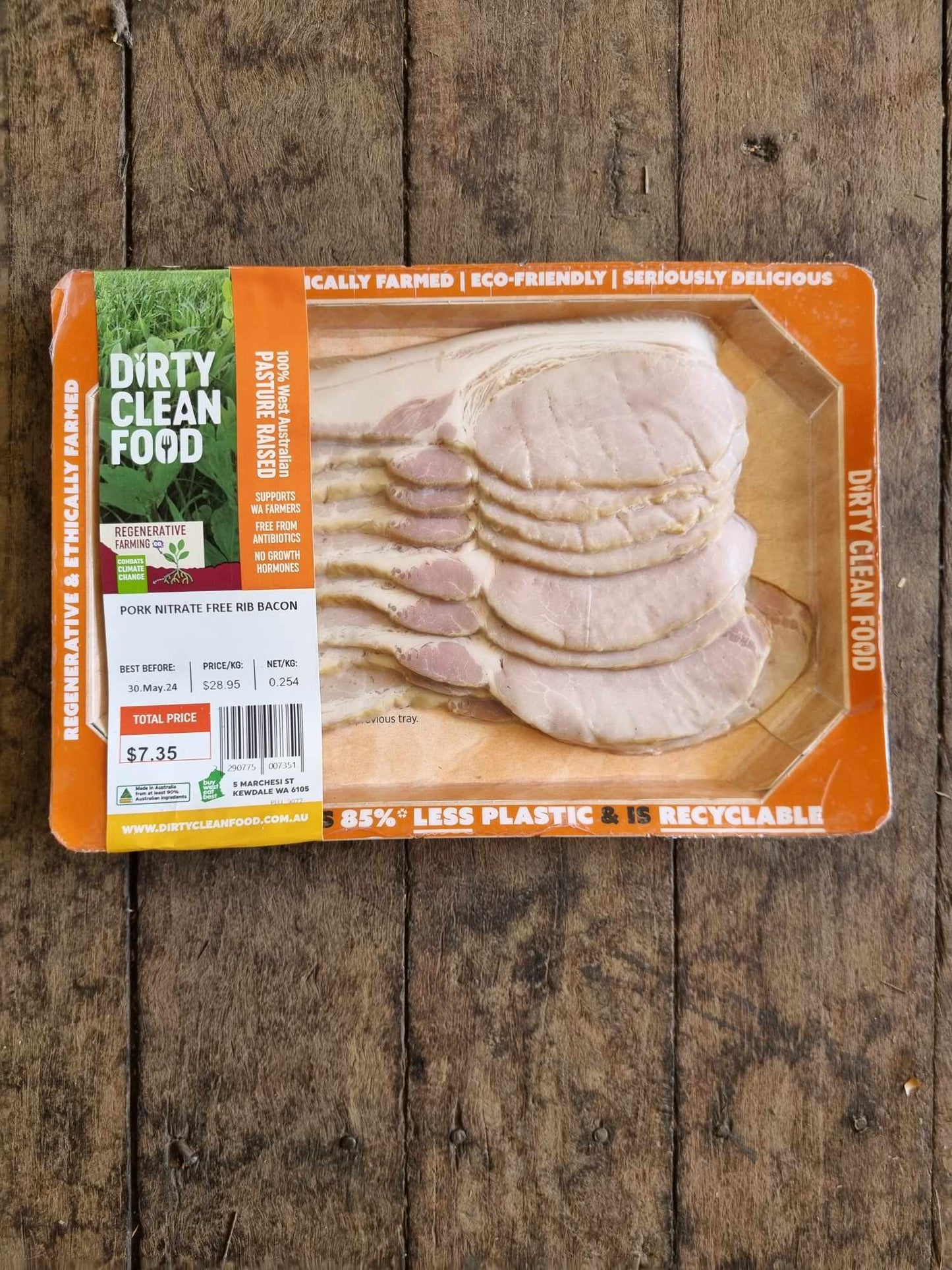 Dirty Clean Food Nitrate Free Streaky Bacon