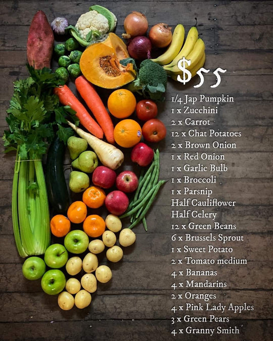 Fruit & Vegetable Box: $55 AUD